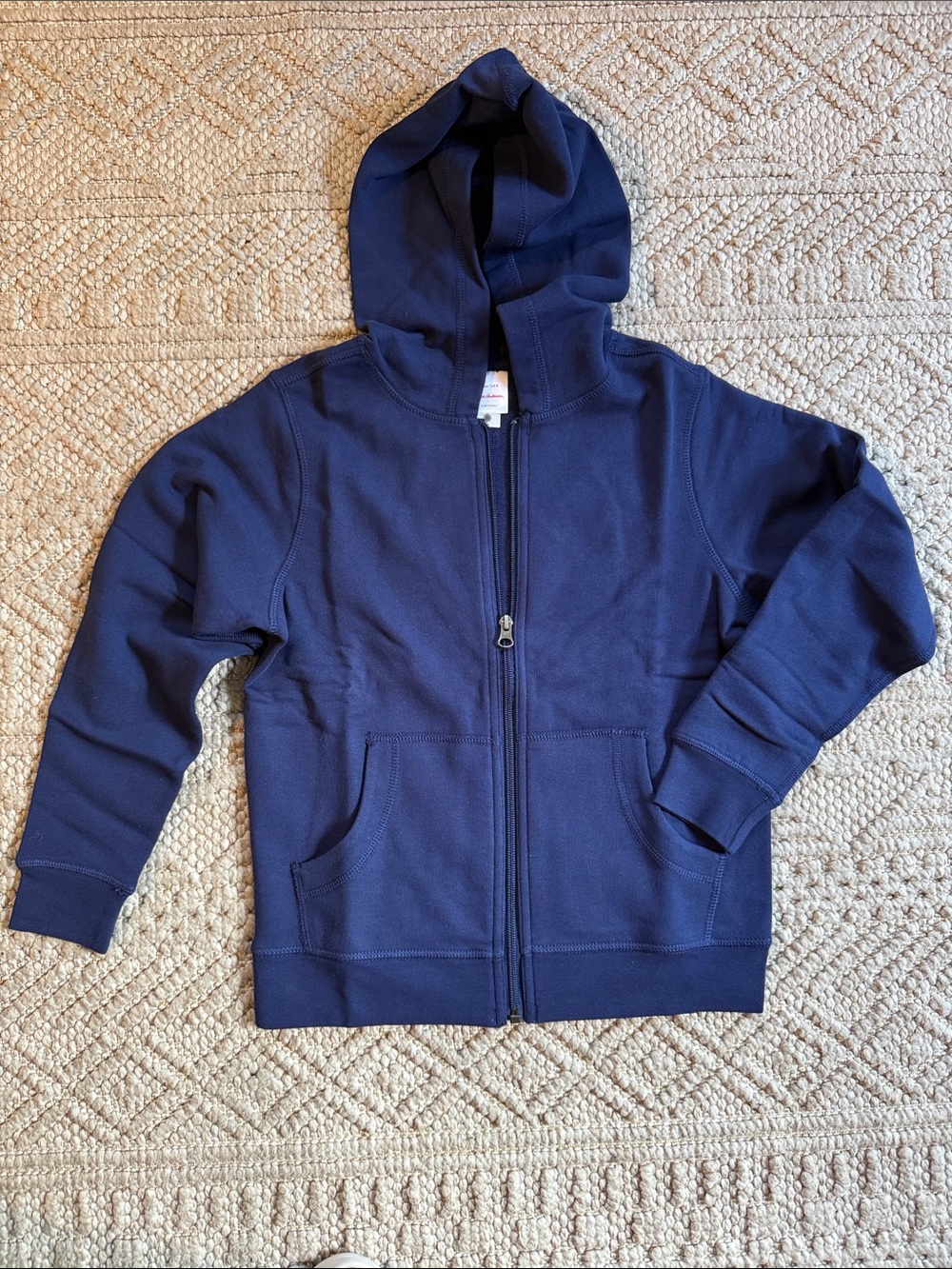 Hanna Andrersson Kids Navy Zip-Up Hooded Sweatshirt